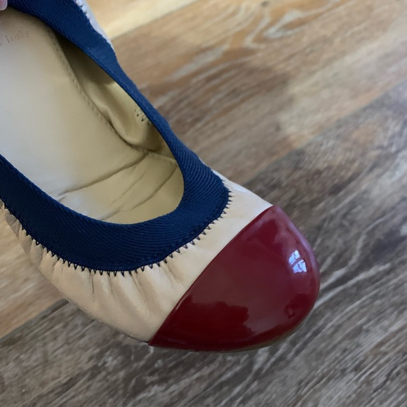 J. Crew cream flats with red and blue accents & elastic size 5.5 - Picture 7 of 9